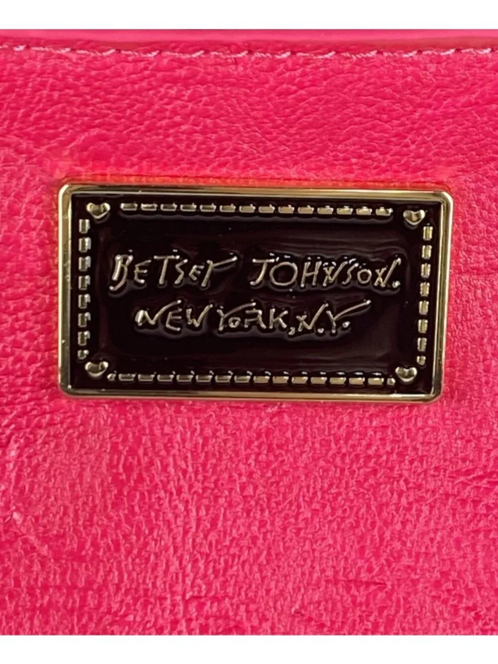 Betsey Johnson NY Large Pink Rose Purse Wristlet Bag NWOT - Picture 8 of 15